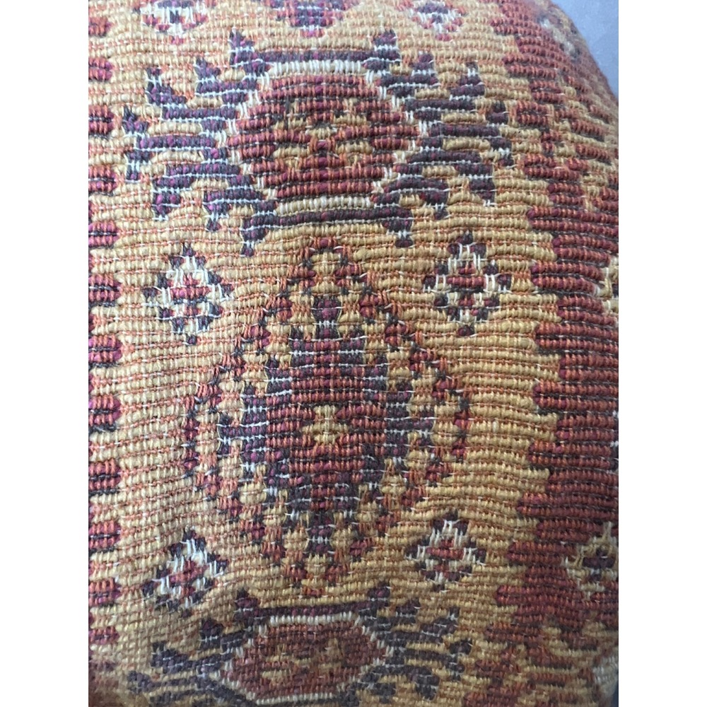 Flashback Vintage Southwestern Tapestry Jacket Cropped Woven Cotton Orange L - Picture 11 of 12